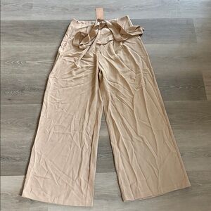 Chic Tan Wide-Leg Pants